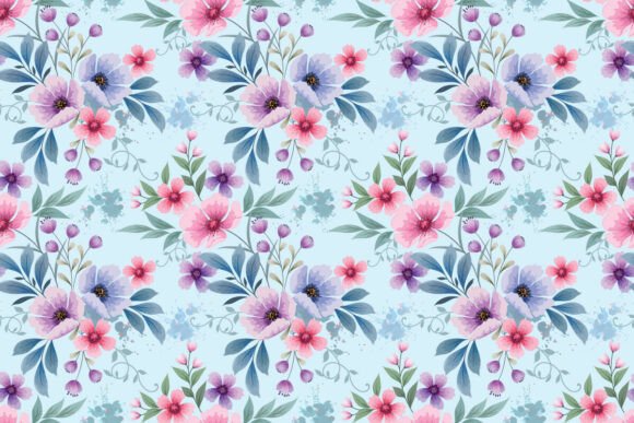 Download Blooming Watercolor Flowers Pattern. - Watercolor flowers pattern Collection