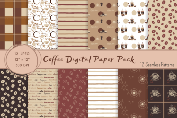 Download Coffee Digital Paper Pack - Coffee digital paper Collection