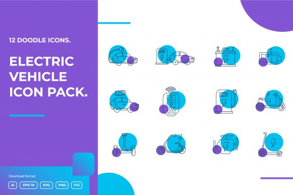 Download Electrical Vehicle Doodle Illustrations - Doodle illustrations Collection
