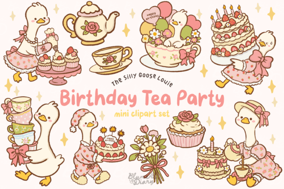 Download Birthday Tea Party Goose Clipart - Party Collection