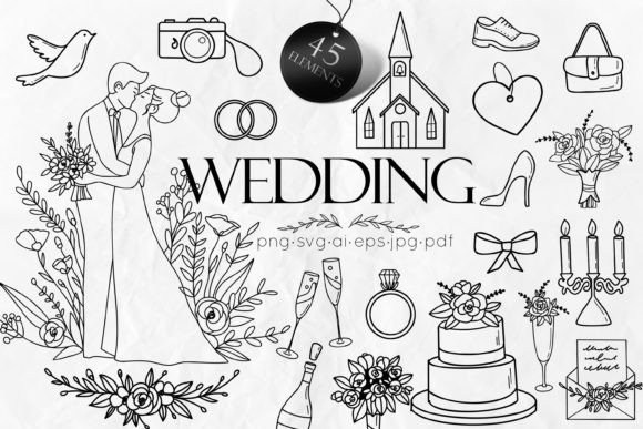 Download Wedding Doodle Illustrations Vector - Doodle illustrations Collection
