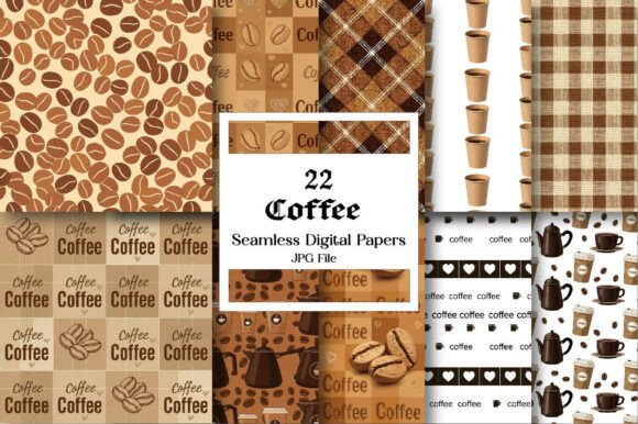 Download Coffee Digital Paper Set - Coffee digital paper Collection