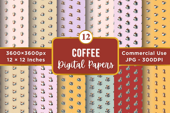 Download Coffee Digital Paper Patterns - Premium Resources