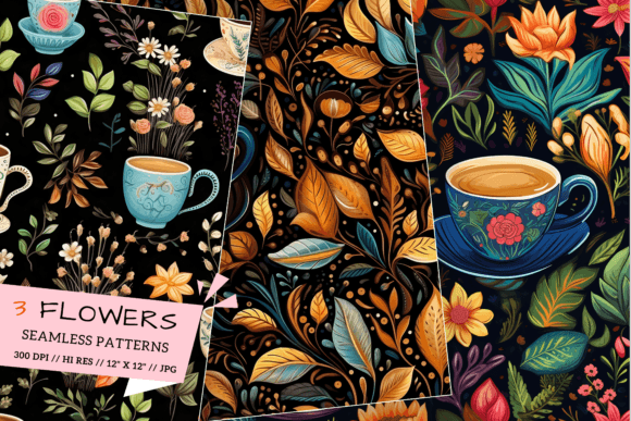 Download Whimsical Coffee Digital Paper, Patterns - Premium Bundle